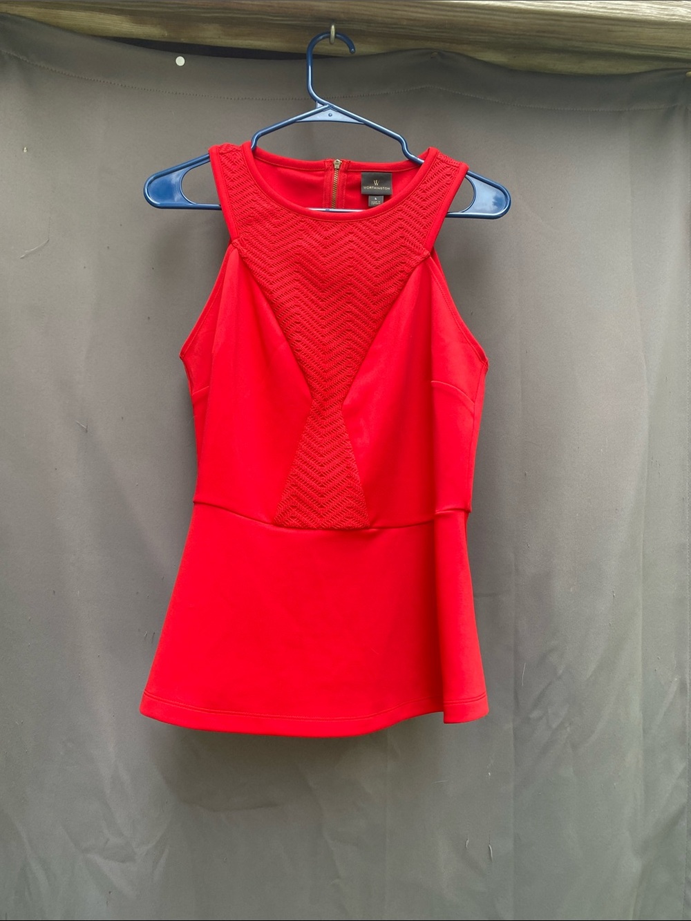 Worthington Bright Red Sleeveless Peplum Tank